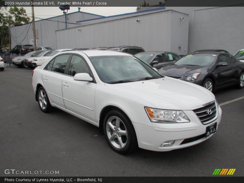 Powder White Pearl / Cocoa 2009 Hyundai Sonata SE V6