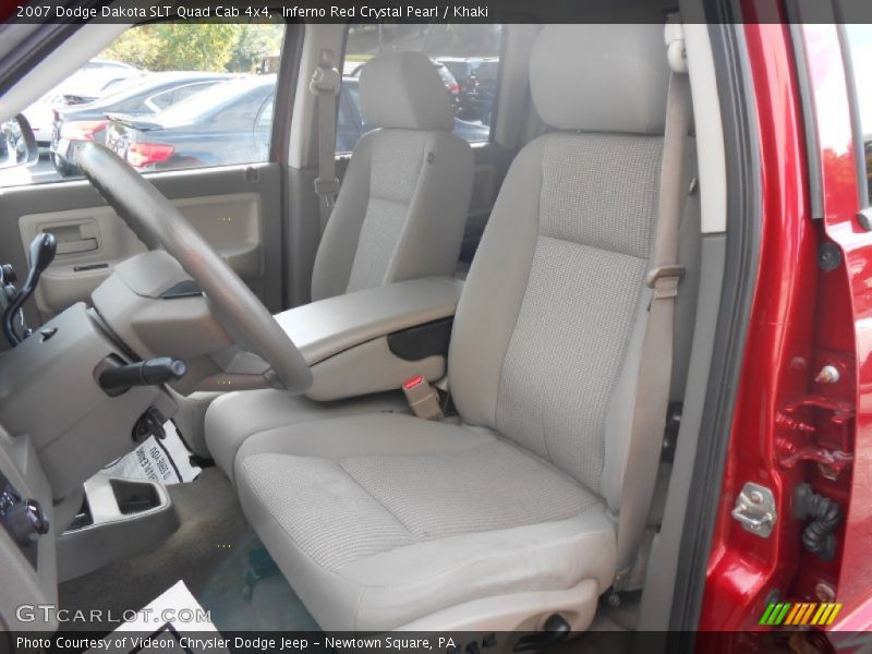 Inferno Red Crystal Pearl / Khaki 2007 Dodge Dakota SLT Quad Cab 4x4