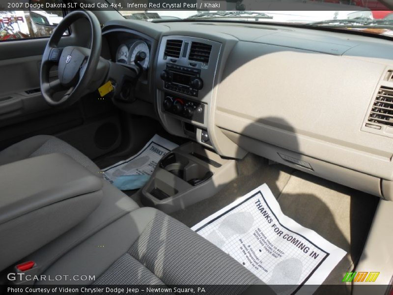 Inferno Red Crystal Pearl / Khaki 2007 Dodge Dakota SLT Quad Cab 4x4