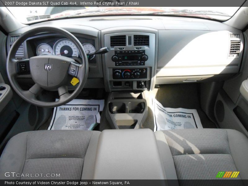 Inferno Red Crystal Pearl / Khaki 2007 Dodge Dakota SLT Quad Cab 4x4