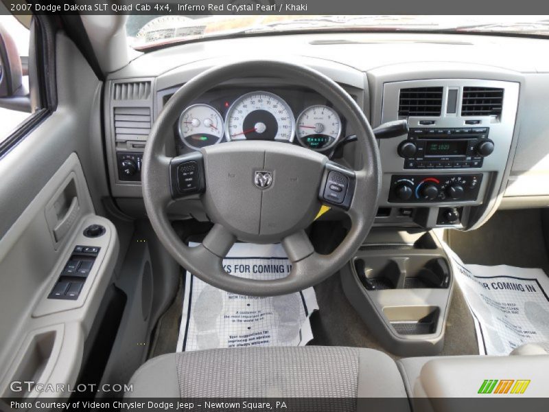 Inferno Red Crystal Pearl / Khaki 2007 Dodge Dakota SLT Quad Cab 4x4