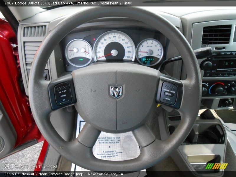 Inferno Red Crystal Pearl / Khaki 2007 Dodge Dakota SLT Quad Cab 4x4