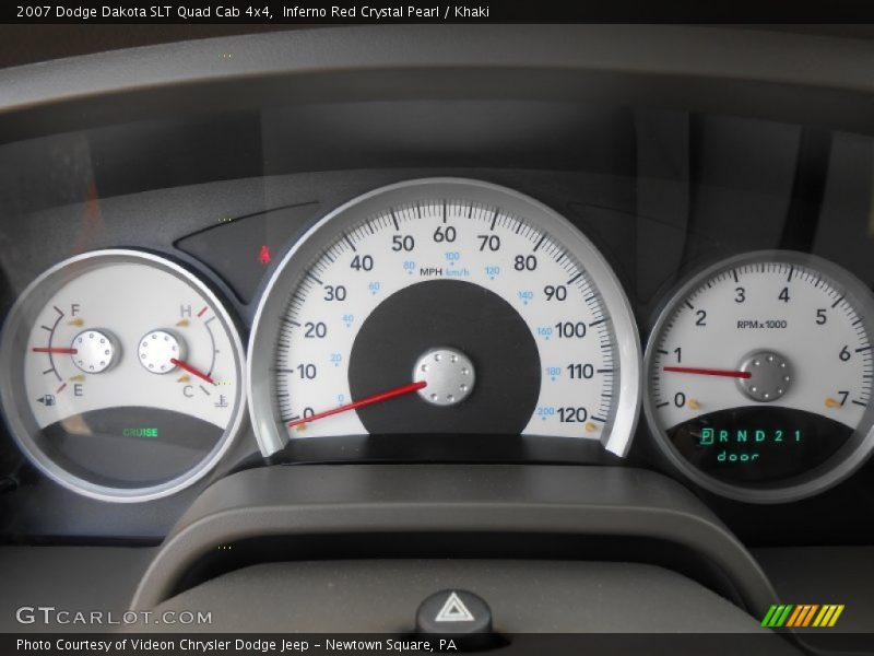 Inferno Red Crystal Pearl / Khaki 2007 Dodge Dakota SLT Quad Cab 4x4