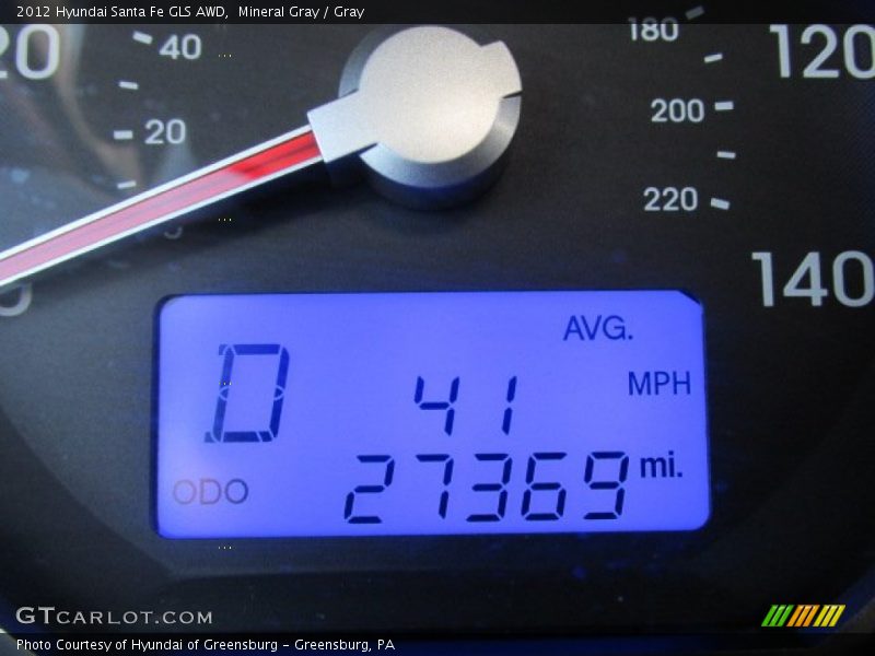 Mineral Gray / Gray 2012 Hyundai Santa Fe GLS AWD