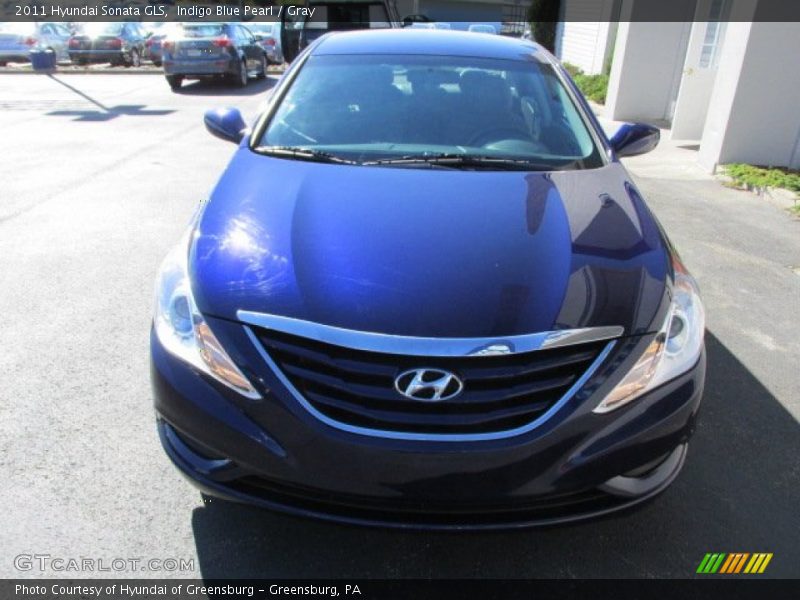Indigo Blue Pearl / Gray 2011 Hyundai Sonata GLS