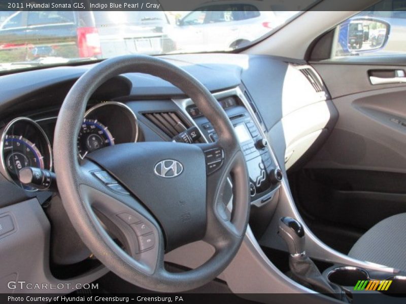 Indigo Blue Pearl / Gray 2011 Hyundai Sonata GLS