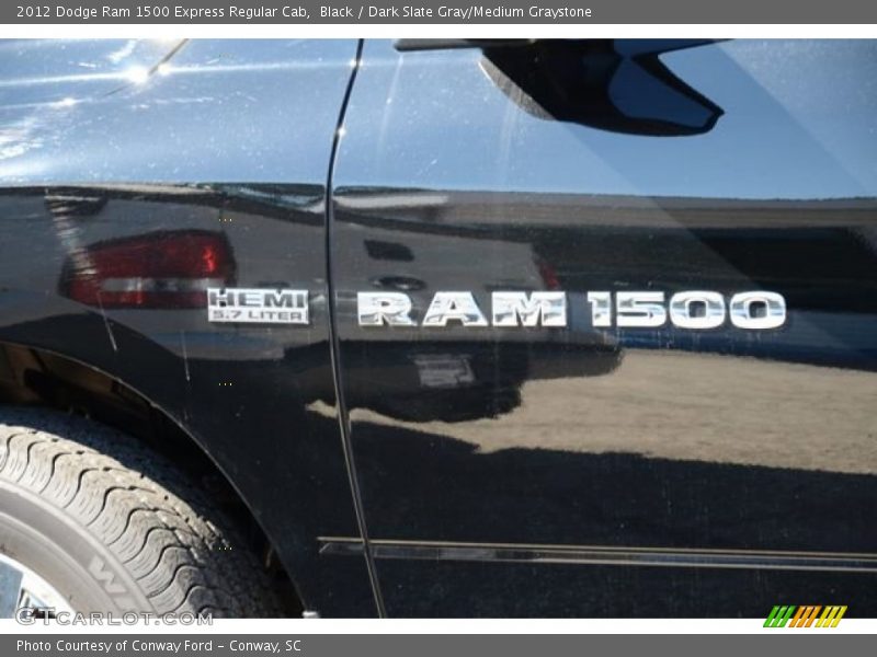 Black / Dark Slate Gray/Medium Graystone 2012 Dodge Ram 1500 Express Regular Cab