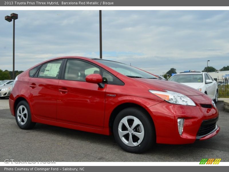 Barcelona Red Metallic / Bisque 2013 Toyota Prius Three Hybrid