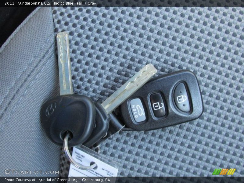 Indigo Blue Pearl / Gray 2011 Hyundai Sonata GLS