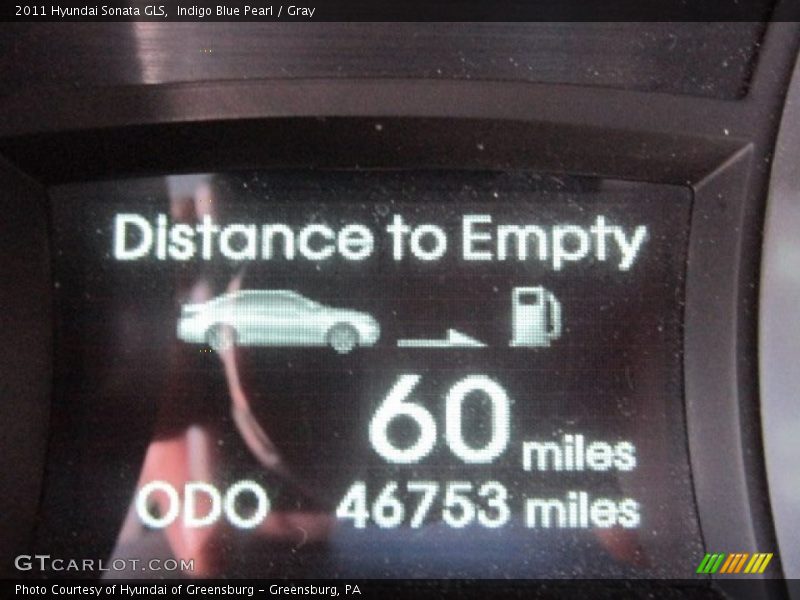 Indigo Blue Pearl / Gray 2011 Hyundai Sonata GLS