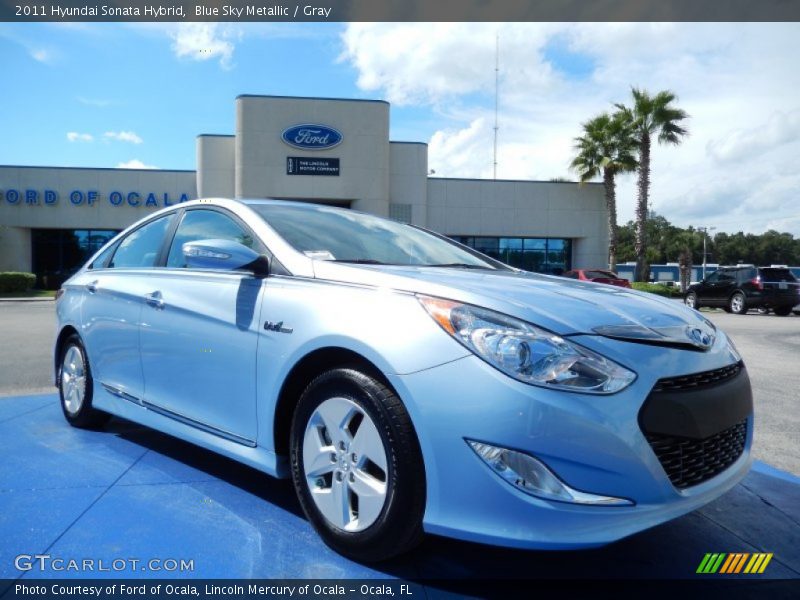 Blue Sky Metallic / Gray 2011 Hyundai Sonata Hybrid