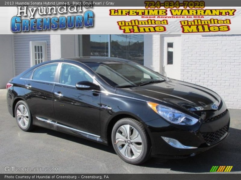 Black Onyx Pearl / Gray 2013 Hyundai Sonata Hybrid Limited