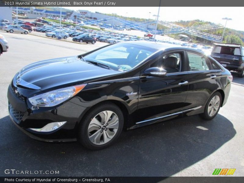 Black Onyx Pearl / Gray 2013 Hyundai Sonata Hybrid Limited