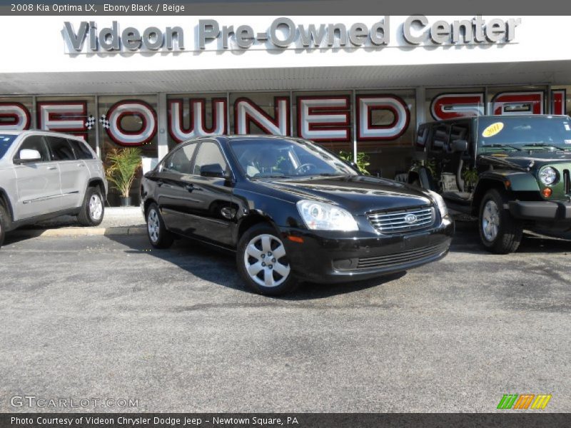 Ebony Black / Beige 2008 Kia Optima LX