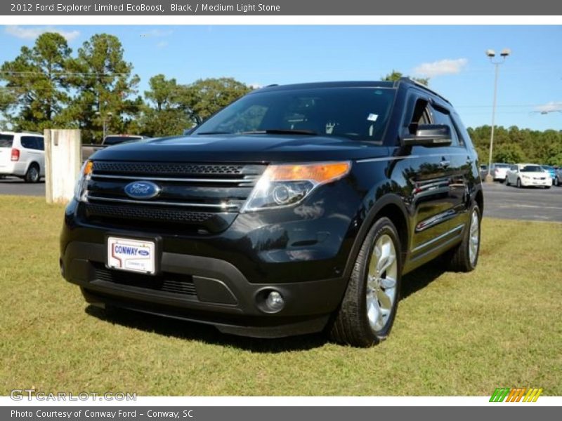 Black / Medium Light Stone 2012 Ford Explorer Limited EcoBoost