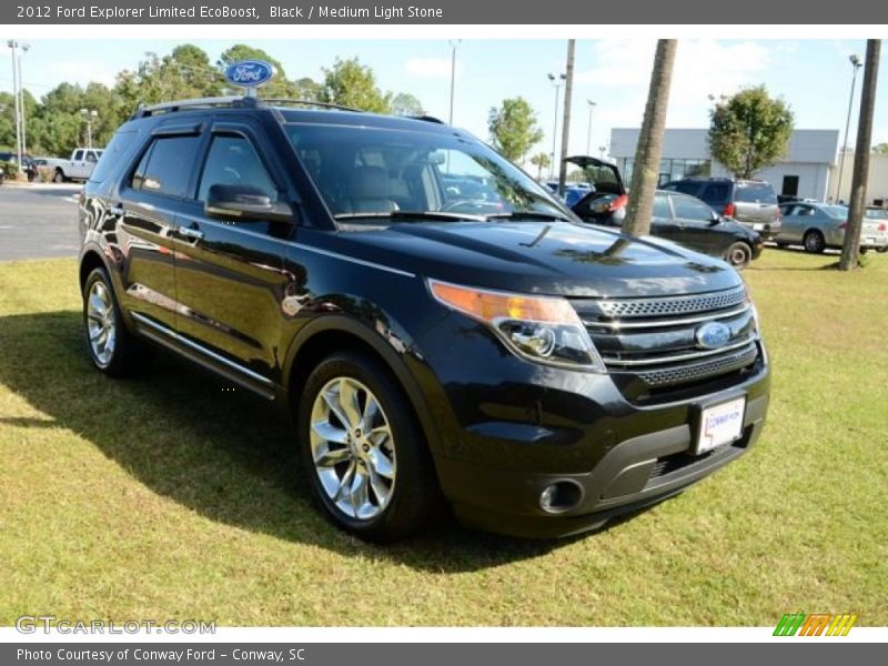Black / Medium Light Stone 2012 Ford Explorer Limited EcoBoost