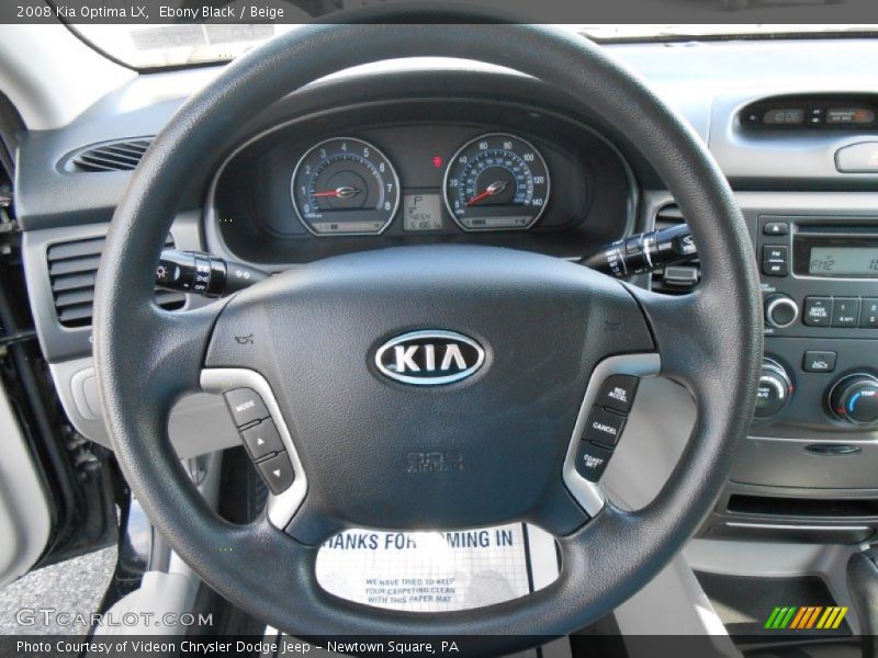 Ebony Black / Beige 2008 Kia Optima LX