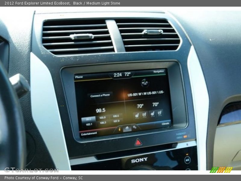 Black / Medium Light Stone 2012 Ford Explorer Limited EcoBoost