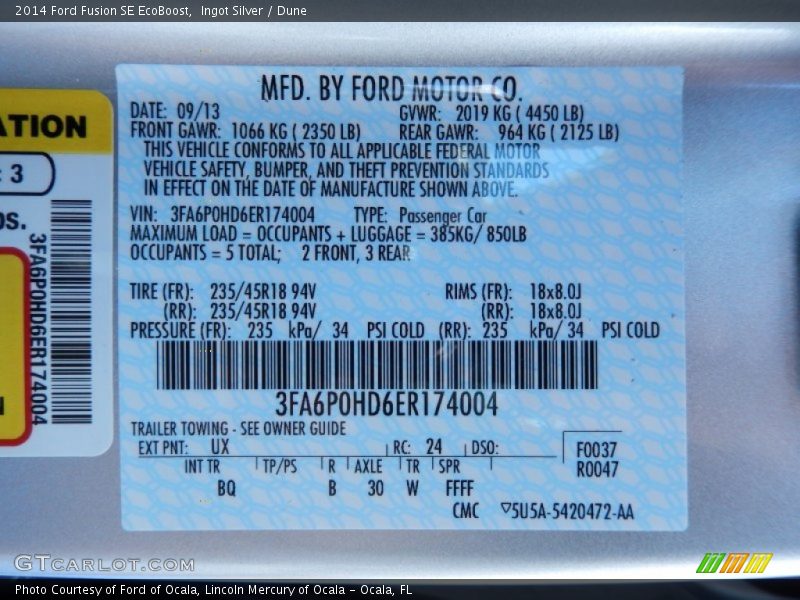 Ingot Silver / Dune 2014 Ford Fusion SE EcoBoost