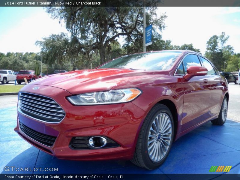 Ruby Red / Charcoal Black 2014 Ford Fusion Titanium