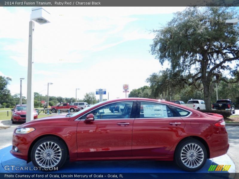 Ruby Red / Charcoal Black 2014 Ford Fusion Titanium