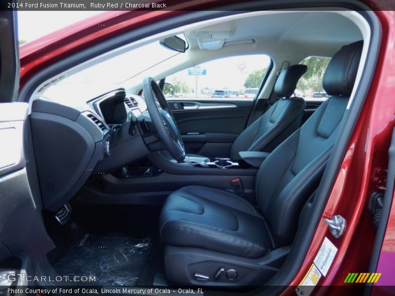 Ruby Red / Charcoal Black 2014 Ford Fusion Titanium