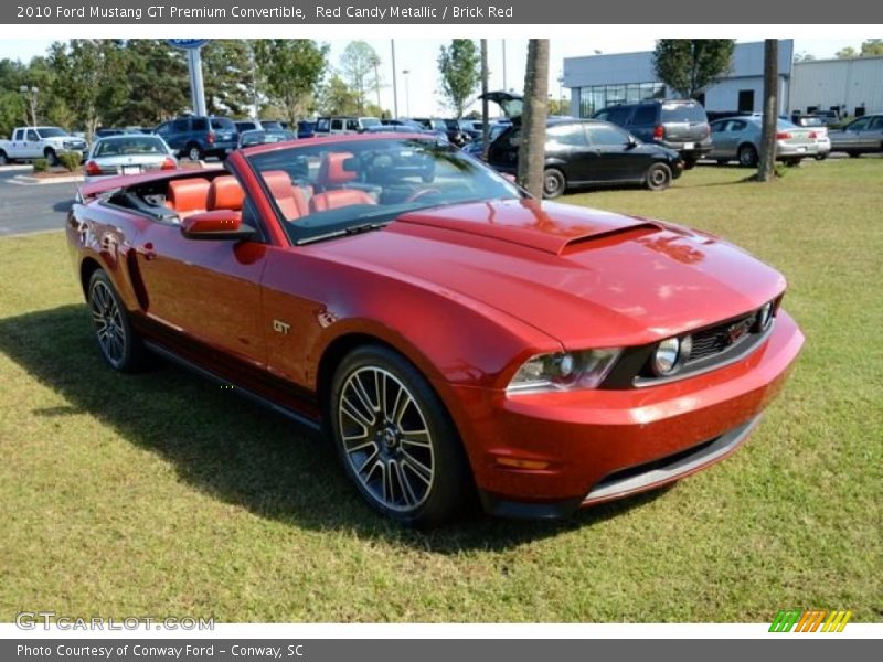 Red Candy Metallic / Brick Red 2010 Ford Mustang GT Premium Convertible