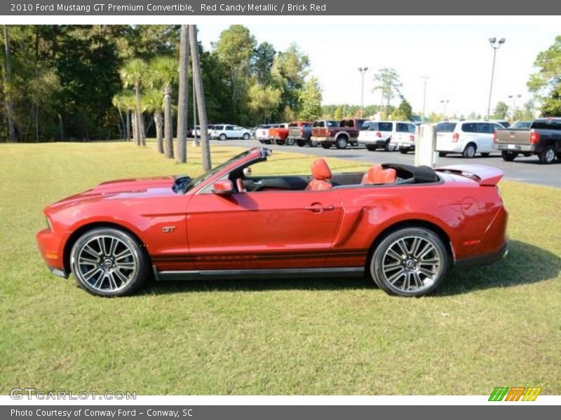 Red Candy Metallic / Brick Red 2010 Ford Mustang GT Premium Convertible