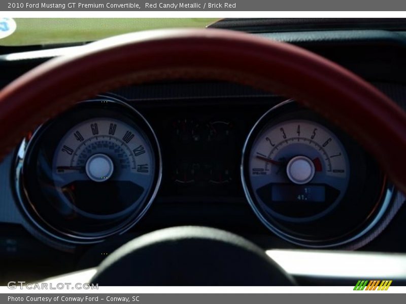 Red Candy Metallic / Brick Red 2010 Ford Mustang GT Premium Convertible
