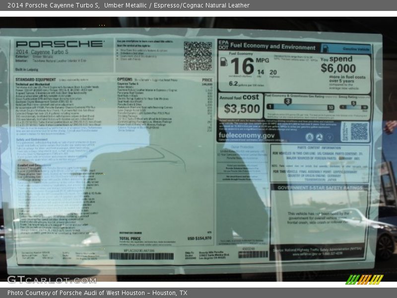  2014 Cayenne Turbo S Window Sticker