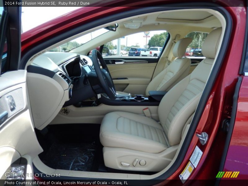 Ruby Red / Dune 2014 Ford Fusion Hybrid SE