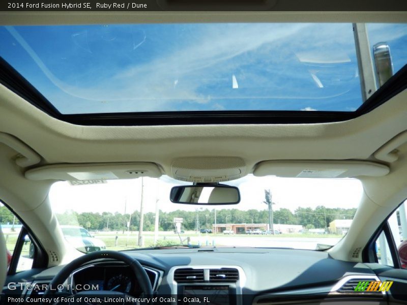 Ruby Red / Dune 2014 Ford Fusion Hybrid SE