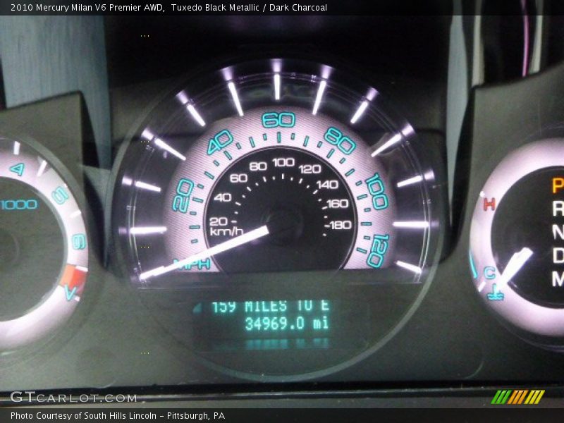 Tuxedo Black Metallic / Dark Charcoal 2010 Mercury Milan V6 Premier AWD