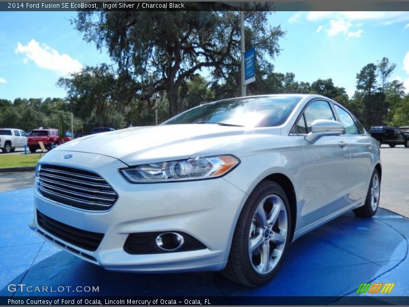 Ingot Silver / Charcoal Black 2014 Ford Fusion SE EcoBoost