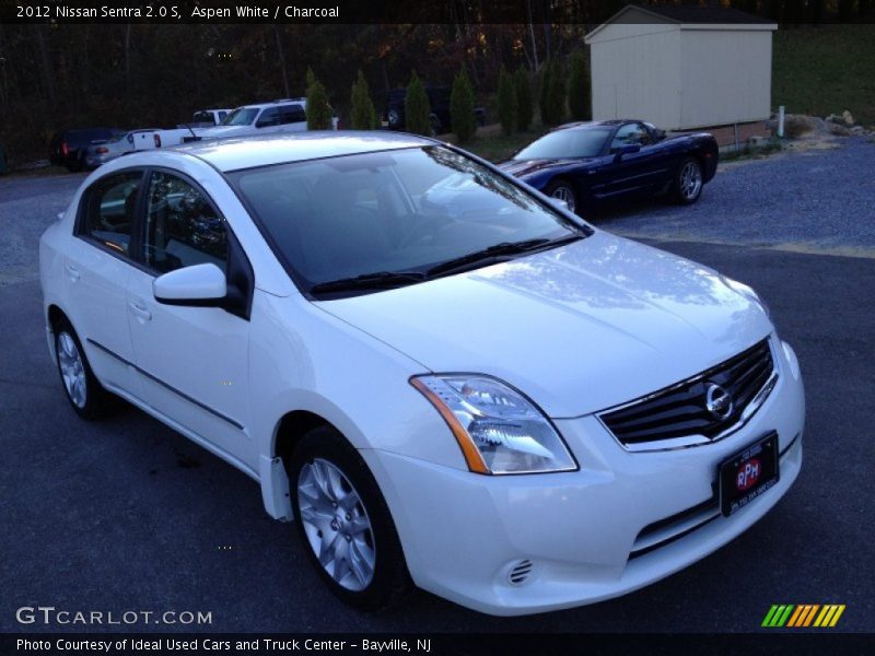 Aspen White / Charcoal 2012 Nissan Sentra 2.0 S