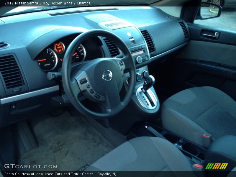 Aspen White / Charcoal 2012 Nissan Sentra 2.0 S