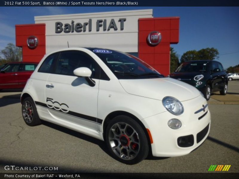 Bianco (White) / Sport Tessuto Nero/Nero (Black/Black) 2012 Fiat 500 Sport
