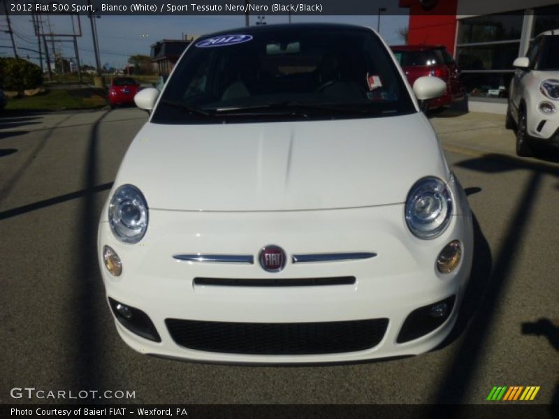 Bianco (White) / Sport Tessuto Nero/Nero (Black/Black) 2012 Fiat 500 Sport