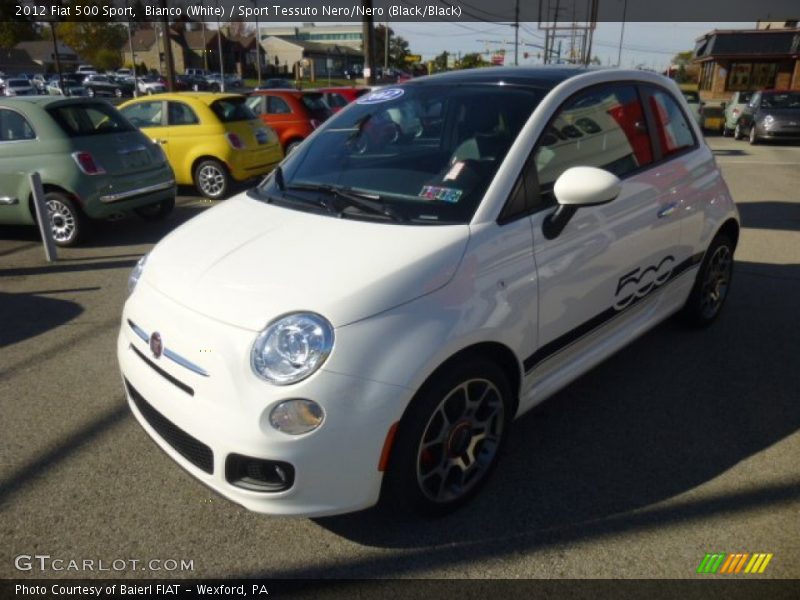 Bianco (White) / Sport Tessuto Nero/Nero (Black/Black) 2012 Fiat 500 Sport