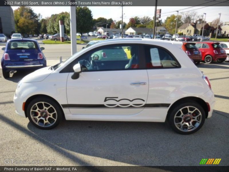Bianco (White) / Sport Tessuto Nero/Nero (Black/Black) 2012 Fiat 500 Sport