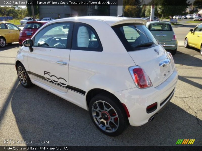 Bianco (White) / Sport Tessuto Nero/Nero (Black/Black) 2012 Fiat 500 Sport