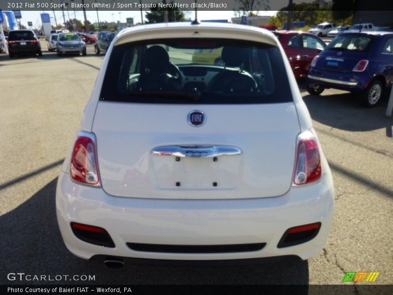 Bianco (White) / Sport Tessuto Nero/Nero (Black/Black) 2012 Fiat 500 Sport