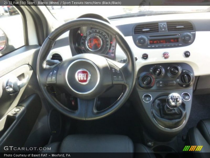 Bianco (White) / Sport Tessuto Nero/Nero (Black/Black) 2012 Fiat 500 Sport