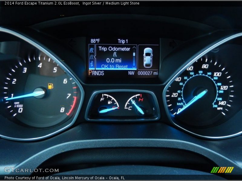 Ingot Silver / Medium Light Stone 2014 Ford Escape Titanium 2.0L EcoBoost