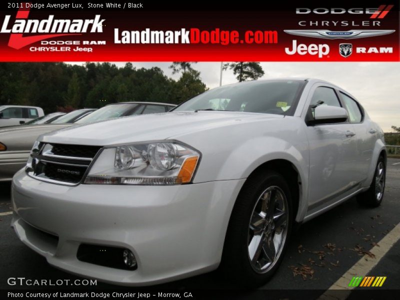 Stone White / Black 2011 Dodge Avenger Lux