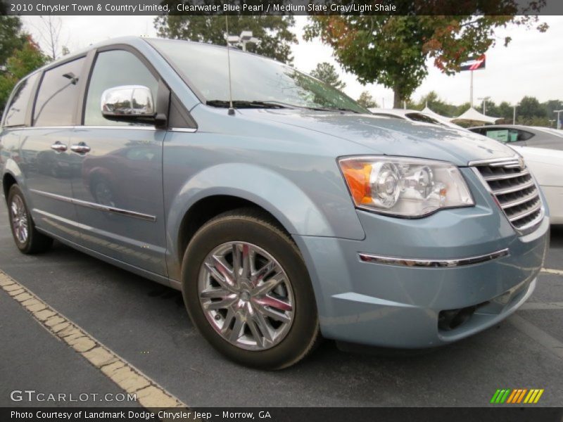 Clearwater Blue Pearl / Medium Slate Gray/Light Shale 2010 Chrysler Town & Country Limited