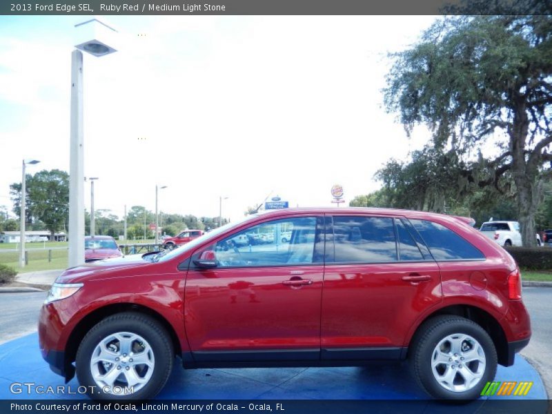 Ruby Red / Medium Light Stone 2013 Ford Edge SEL