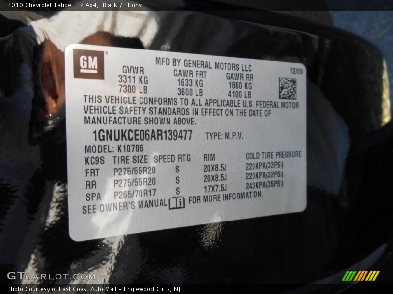 Black / Ebony 2010 Chevrolet Tahoe LTZ 4x4