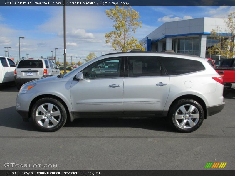 Silver Ice Metallic / Light Gray/Ebony 2011 Chevrolet Traverse LTZ AWD