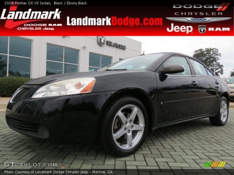 Black / Ebony Black 2008 Pontiac G6 V6 Sedan